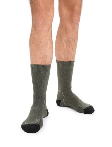 Men's Icebreaker Merino Hike+ Heavy Crew Socks Loden / Black | CA 1926NWYB